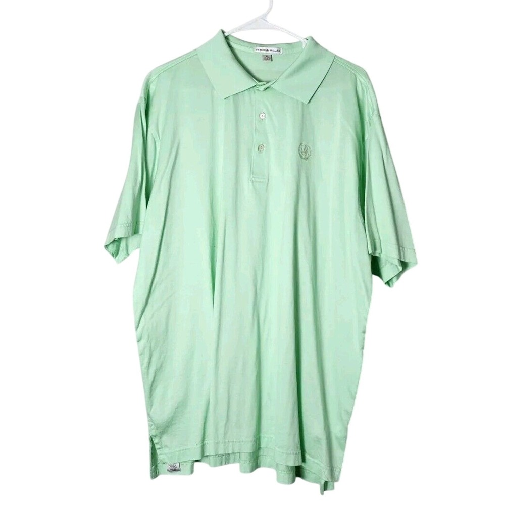 Peter Millar Polo Shirt‎ Size XL Mint Green Cotton Short Sleeve